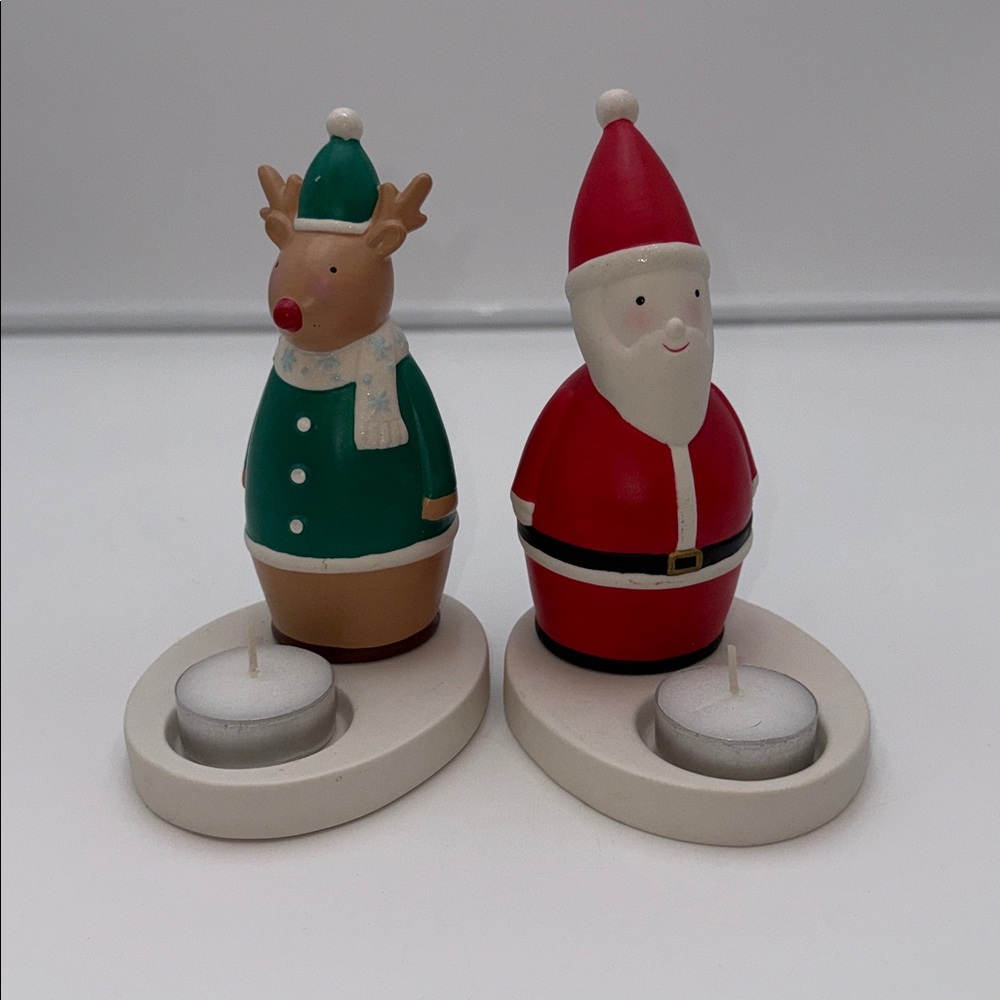 PartyLite "Nick & Rudy" ceramic tealight candle holders